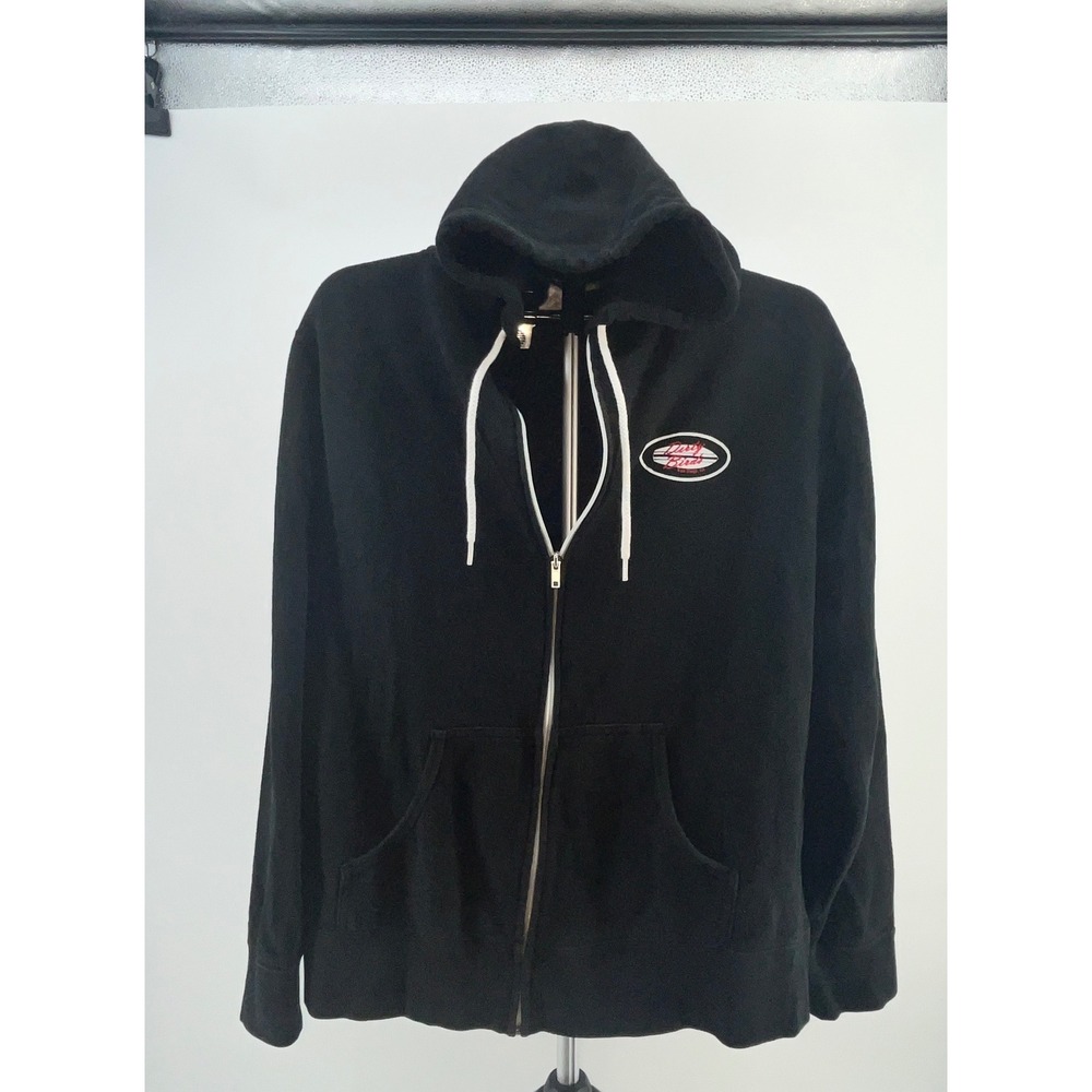 Dirty Birds San Diego CA Black Full Zip Hoodie Surf‎ Skater Mens S no sz tag
